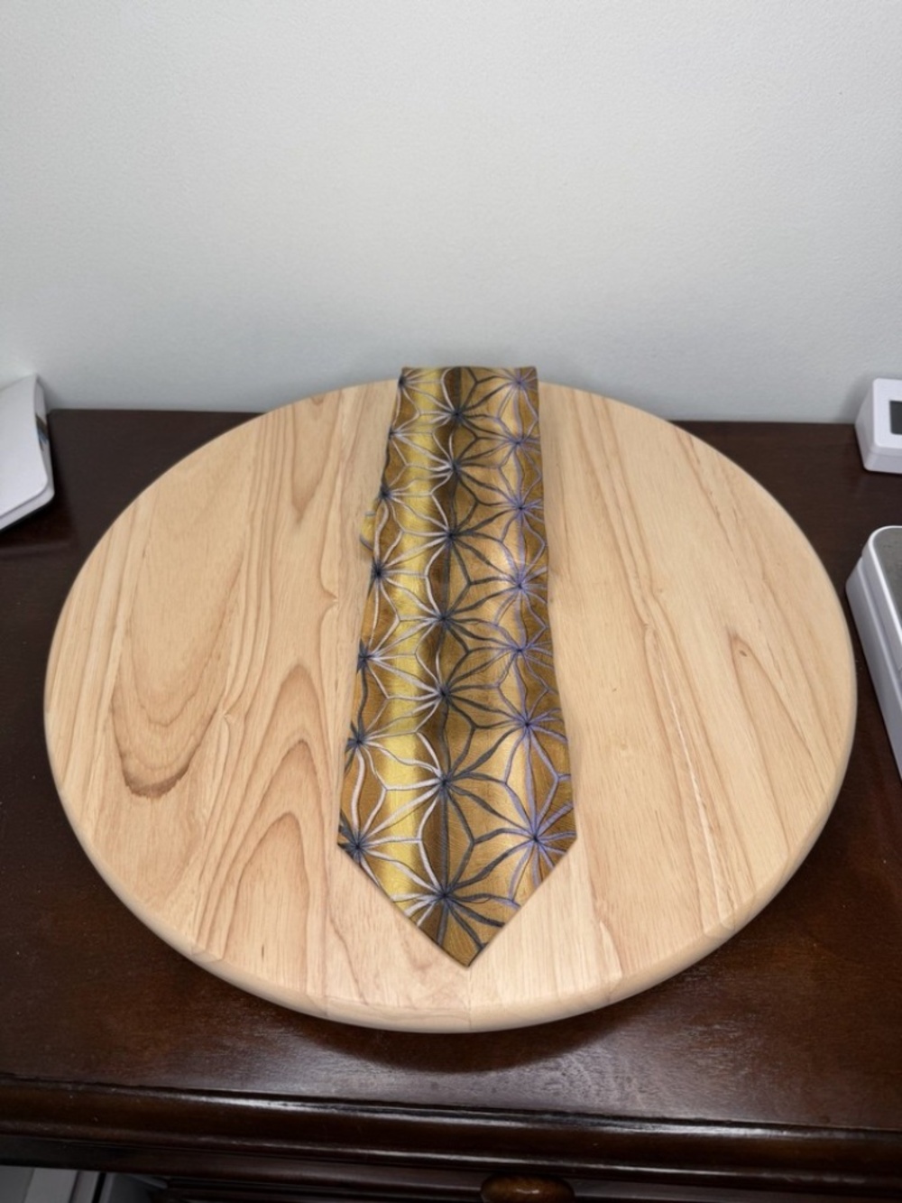 Jerry Garcia Silk Tie Tree Collection 32 Gold 3.75" Wide 57" Long Limited NEW